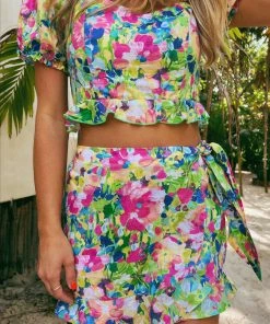 Show Me Your Mumu New Mu Valley Skort ~ Painted Pansy