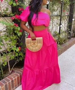 Show Me Your Mumu Melody Maxi Skirt ~ Hot Pink Poplin 11 Show Me Your Mumu Melody Maxi Skirt ~ Hot Pink Poplin