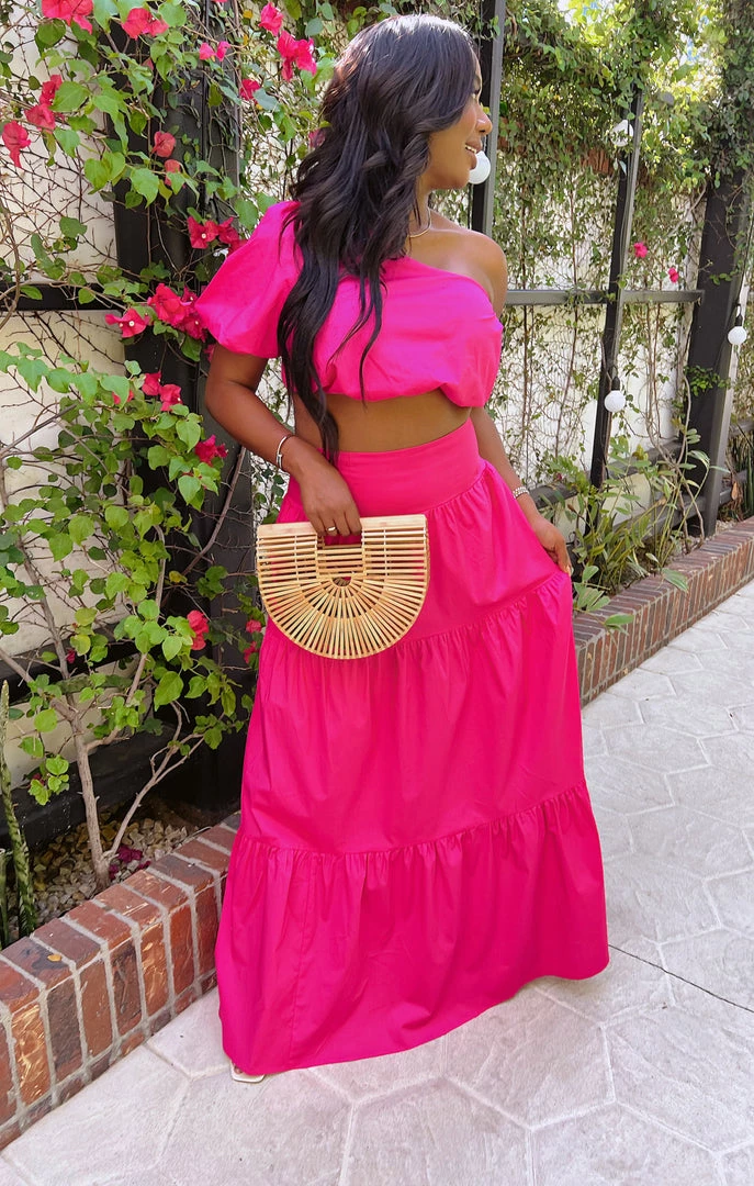 Show Me Your Mumu Melody Maxi Skirt ~ Hot Pink Poplin 7 Show Me Your Mumu Melody Maxi Skirt ~ Hot Pink Poplin