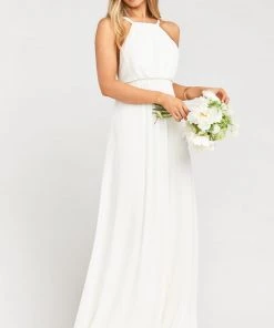 Show Me Your Mumu Amanda Maxi Dress ~ Wedding Cake Chiffon Bridesmaids Dresses