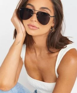 Show Me Your Mumu LeSpecs The Prince Aviator Sunglasses ~ Black