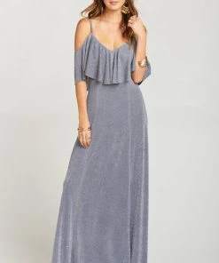 Show Me Your Mumu Renee Ruffle Maxi Dress ~ Dancing Queen Shine Smoke