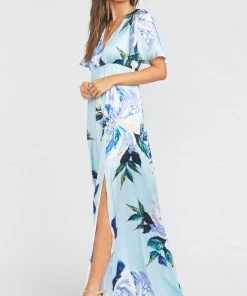 Show Me Your Mumu Faye Flutter Maxi Dress ~ Mint To Be Floral Dresses