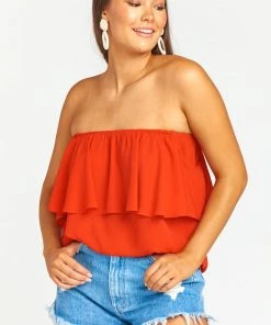 Show Me Your Mumu Ruffle Top ~ Bonfire