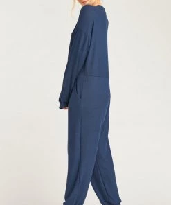 Show Me Your Mumu Jules Jumpsuit ~ Navy Brushed Hacci
