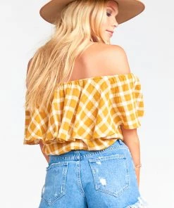 Show Me Your Mumu Bungalow Bubble ~ Check Me Gold Tops 10 Show Me Your Mumu Bungalow Bubble ~ Check Me Gold Tops