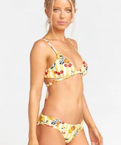 Show Me Your Mumu Ryder Wrap Bra Bikini Top ~ Fruit Basket Stripe Swim