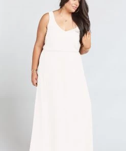 Show Me Your Mumu Kendall Maxi Dress With No Slit ~ Wedding Cake Chiffon