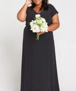 Show Me Your Mumu Geneva Gown ~ Black Stretch Crepe