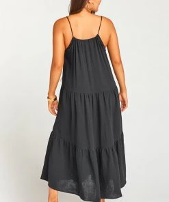 Show Me Your Mumu May Maxi Dress ~ Black Crinkle Gauze