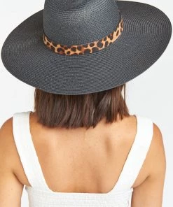 Show Me Your Mumu Accessories Golden Hour Straw Fedora Hat ~ Black /Leopard 7 Show Me Your Mumu Accessories Golden Hour Straw Fedora Hat ~ Black /Leopard