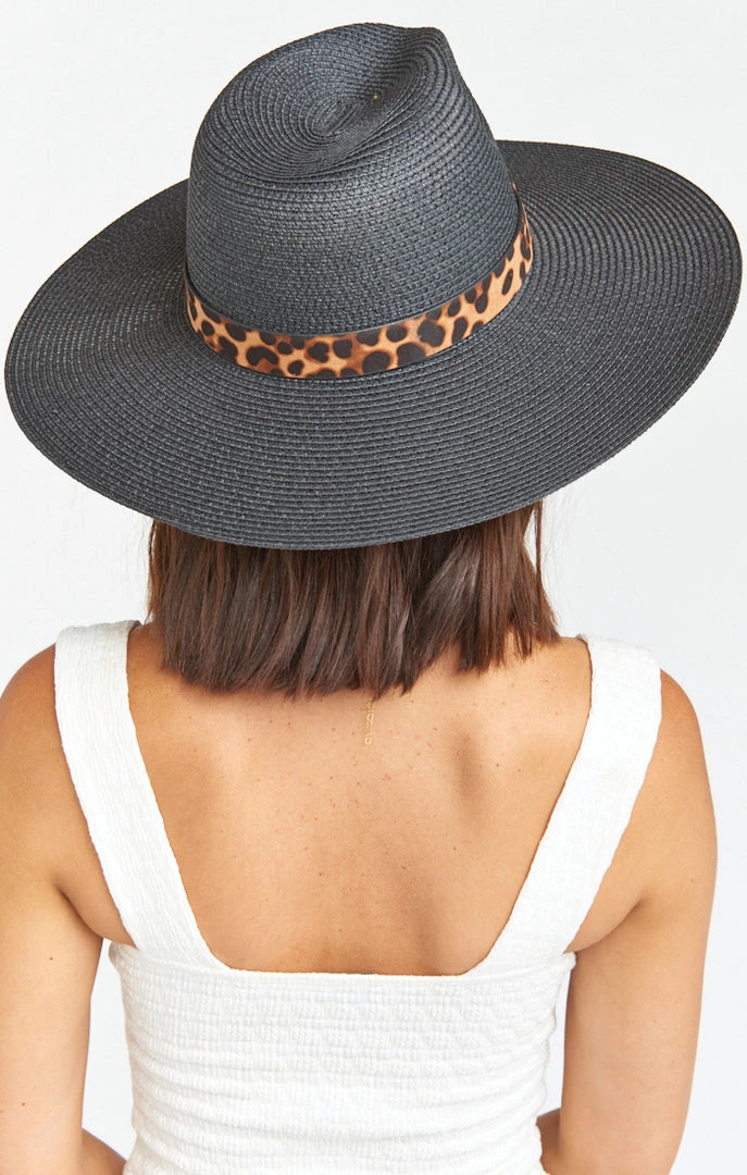 Show Me Your Mumu Accessories Golden Hour Straw Fedora Hat ~ Black /Leopard 5 Show Me Your Mumu Accessories Golden Hour Straw Fedora Hat ~ Black /Leopard