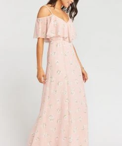 Show Me Your Mumu Dresses Renee Ruffle Maxi Dress ~ GWSXMUMU Blush Meadow
