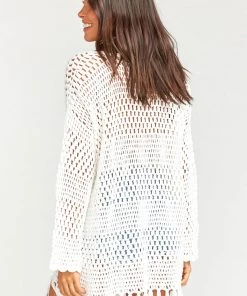 Show Me Your Mumu Paula Fringe Pullover ~ White Crochet