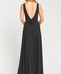 Show Me Your Mumu Wedding Guest Dresses Jenn Maxi Dress ~ Black Chiffon