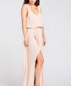 Show Me Your Mumu Bridesmaids Dresses Kendall Maxi Dress ~ Dusty Blush Crisp