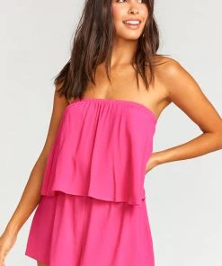 Show Me Your Mumu Thelma Romper ~ Hot Pink Rompers