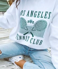 Show Me Your Mumu New Mu Stanley Sweatshirt ~ LA Tennis Club Graphic