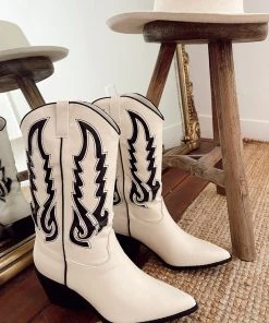 Show Me Your Mumu New Mu Billini Norva Western Boot ~ Bone/Black