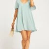 Show Me Your Mumu Clothes Kylie Mini Dress ~ Silver Sage