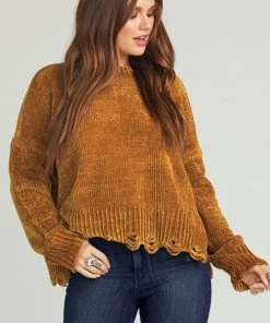 Show Me Your Mumu Sweaters Fawn Sweater ~ Ochre Chenille Knit