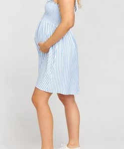 Show Me Your Mumu Maternity Sunny Tie Dress ~ Anchor Stripe