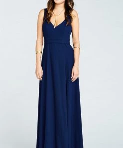 Show Me Your Mumu Jenn Maxi Dress ~ Rich Navy Crisp Bridesmaids Dresses