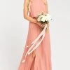 Show Me Your Mumu Wedding Guest Dresses Heather Halter Dress ~ Rustic Mauve Crisp