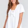 Show Me Your Mumu Flutter Top ~ White Maternity