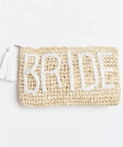 Show Me Your Mumu LJC Designs Bride Raffia Clutch ~ Beige/White Accessories
