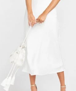 Show Me Your Mumu New Mu Cleobella X Mumu Penelope Beaded Bucket Bag ~ White