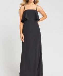 Show Me Your Mumu Monaco Ruffle Gown ~ Black Stretch Crepe Wedding Guest Dresses 11 Show Me Your Mumu Monaco Ruffle Gown ~ Black Stretch Crepe Wedding Guest Dresses