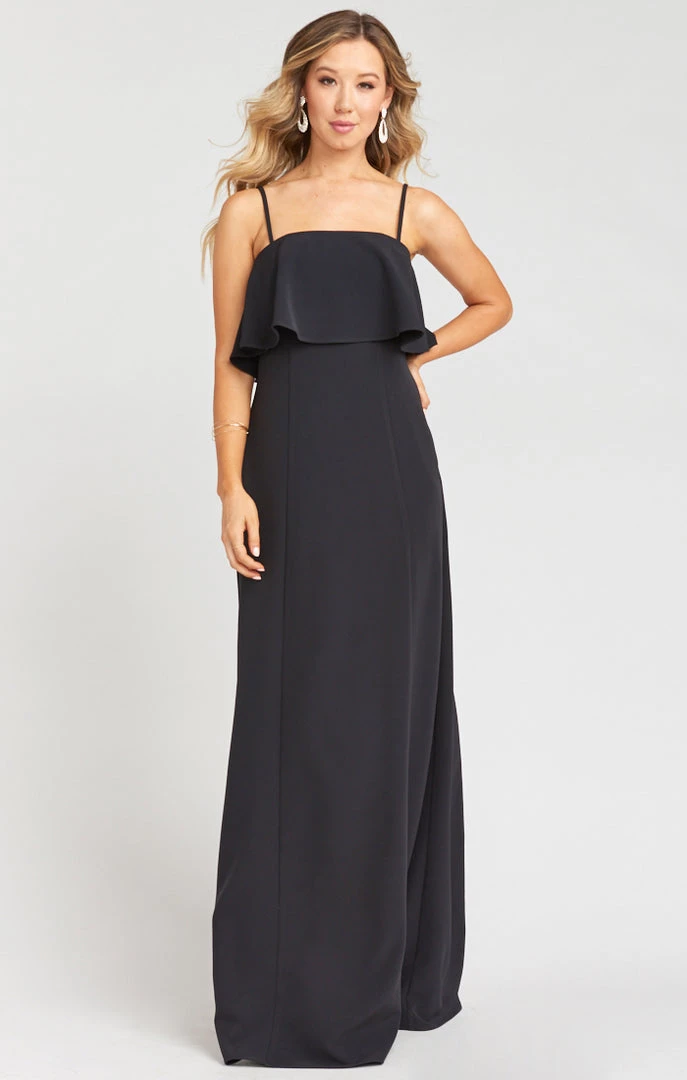 Show Me Your Mumu Monaco Ruffle Gown ~ Black Stretch Crepe Wedding Guest Dresses 7 Show Me Your Mumu Monaco Ruffle Gown ~ Black Stretch Crepe Wedding Guest Dresses