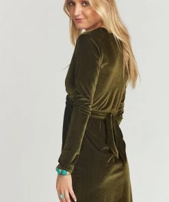 Show Me Your Mumu Monroe Dress ~ Velvet Rib Pine