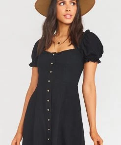 Show Me Your Mumu Napoli Dress ~ Black Linen