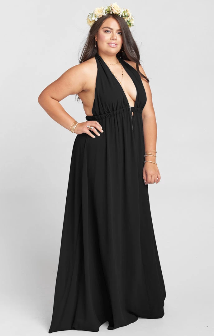 Show Me Your Mumu Luna Halter Dress ~ Black Chiffon 8 Show Me Your Mumu Luna Halter Dress ~ Black Chiffon