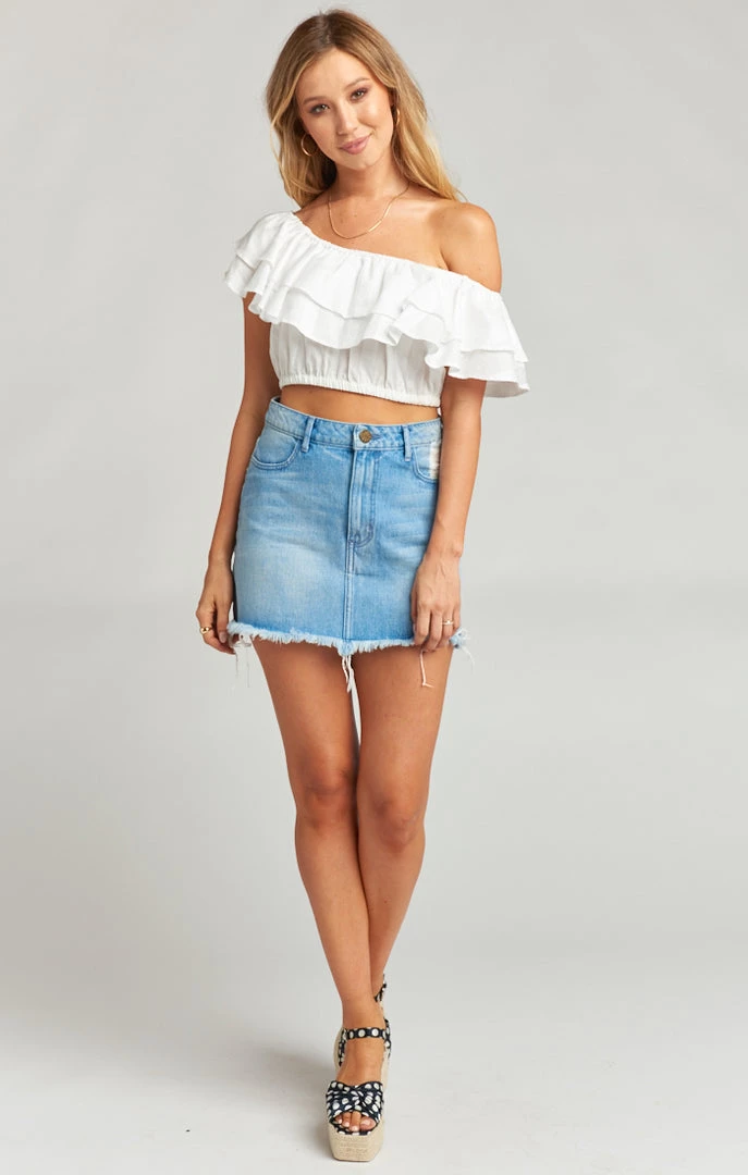 Show Me Your Mumu Denim Atlanta A Line Skirt ~ Brook 14 Show Me Your Mumu Denim Atlanta A Line Skirt ~ Brook