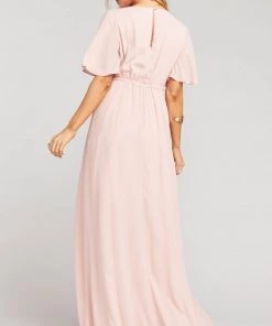Show Me Your Mumu Maternity Emily Empire Maxi Dress ~ Dusty Blush Crisp