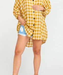 Show Me Your Mumu Dresses Lorolie Tunic ~ Check Me Gold