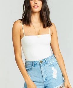 Show Me Your Mumu Amabella Bodysuit ~ Bone Solid Stretch New Mu