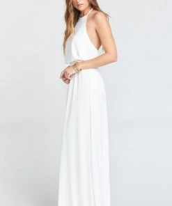 Show Me Your Mumu Bridesmaids Dresses Heather Halter Dress ~ Ivory Crisp