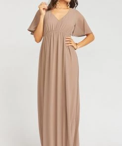 Show Me Your Mumu Maternity Emily Empire Maxi Dress ~ Dune Chiffon