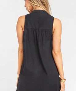 Show Me Your Mumu Clothes Wendy Tunic Dress ~ Black Linen