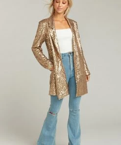Show Me Your Mumu Clothes Bazel Blazer Dress ~ Gold Sequins