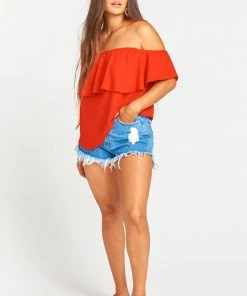 Show Me Your Mumu Ruffle Top ~ Bonfire
