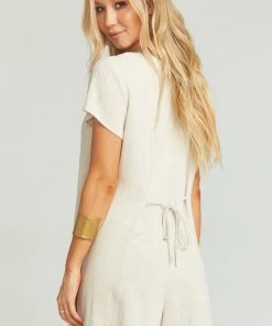 Show Me Your Mumu Glenn Romper ~ Cream Linen Rompers