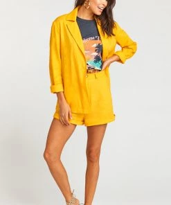 Show Me Your Mumu Artemis Blazer ~ Canary Yellow Linen Clothes