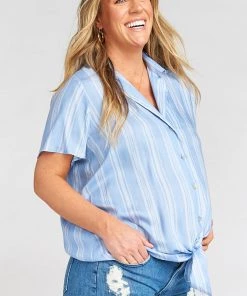 Show Me Your Mumu Lanai Top ~ Sidewalk Stripe Periwinkle 17 Show Me Your Mumu Lanai Top ~ Sidewalk Stripe Periwinkle