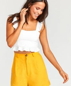 Show Me Your Mumu Stewart Shorts ~ Canary Yellow Linen