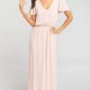 Show Me Your Mumu Bridesmaids Dresses Michelle Flutter Maxi Dress ~ Dusty Blush Crisp